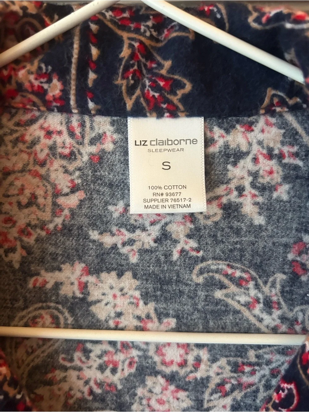 Liz Claiborne long sleeve paisley 2-piece pajama set